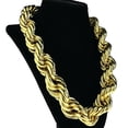 thumbnail image 1 of 14K Gold Plated Huge Chain Hollow Rope Dookie 25MM Wide x 20" Inch Big Hip Hop Necklace, 1 of 6