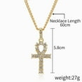 thumbnail image 1 of 14K Gold Plated Iced Out CZ Lab Diamond Ankh Cross Egyptian Pendant, 1 of 3