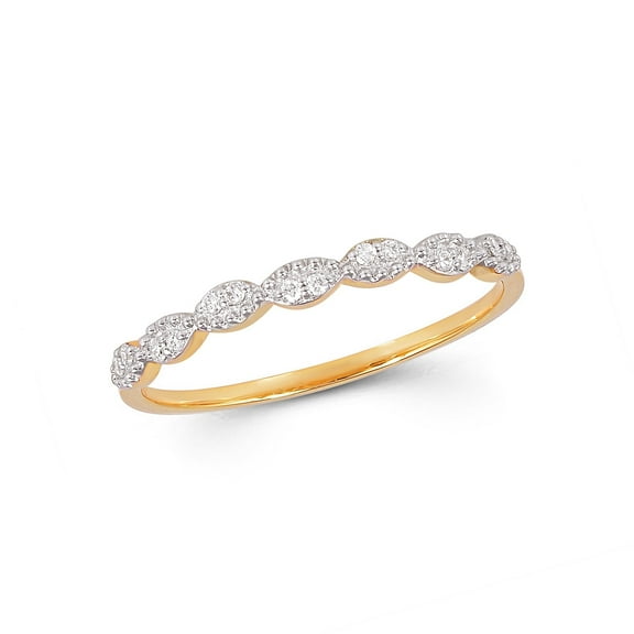 14K Gold Plated Illusion Marquise Diamond Band Ring in 925 Sterling Silver – Dainty Stackable Anniversary Ring for Women
