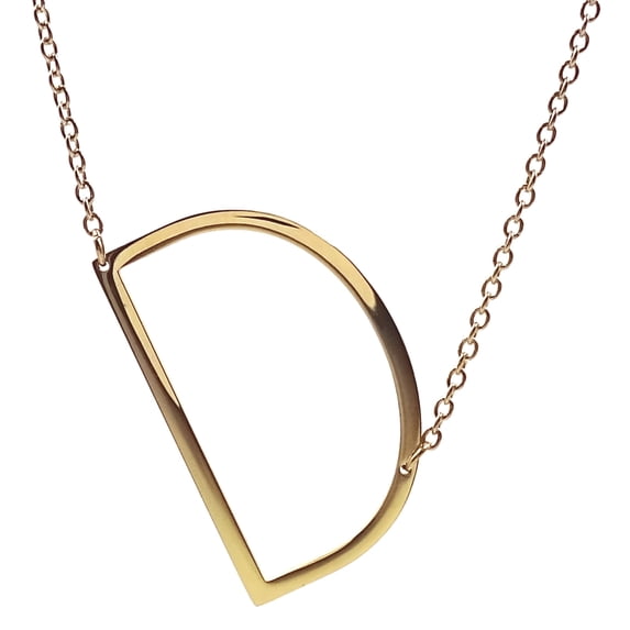 14K Gold Plated Initial Necklace (1in)-Multiple Letters Available