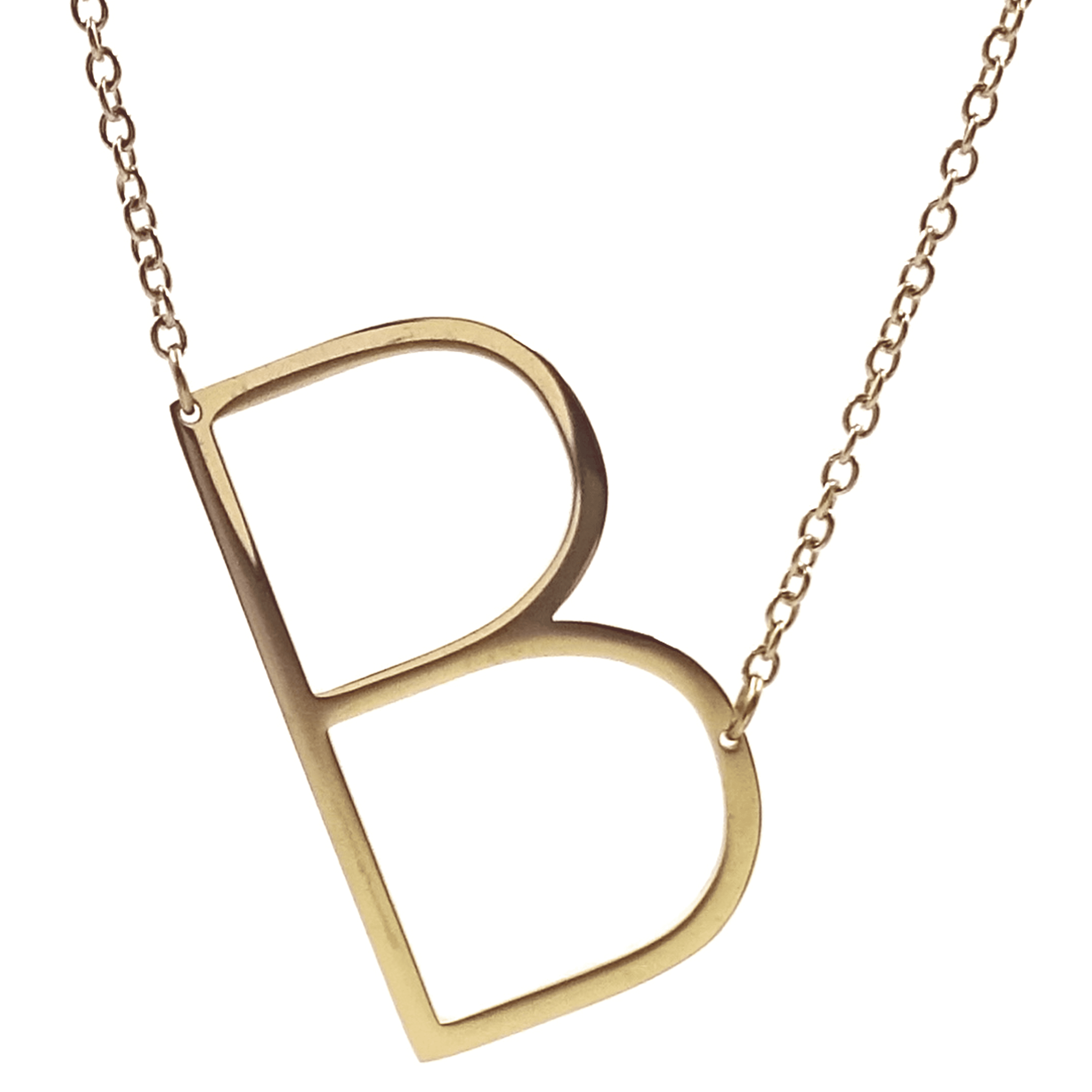 14K Gold Plated Initial Necklace 1in Multiple Letters Available