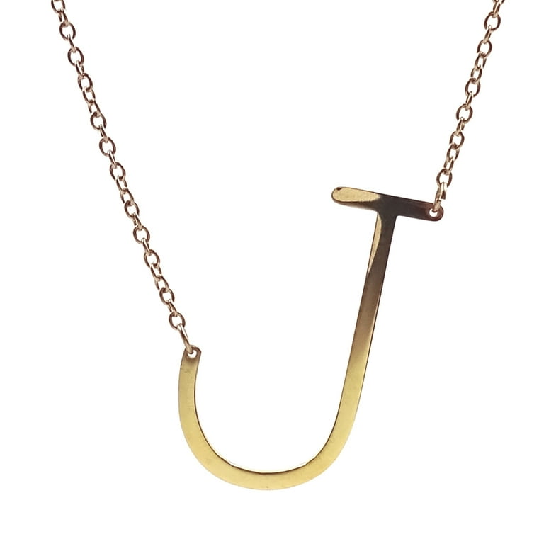 14K Gold Plated Initial Necklace (1in)-Multiple Letters Available
