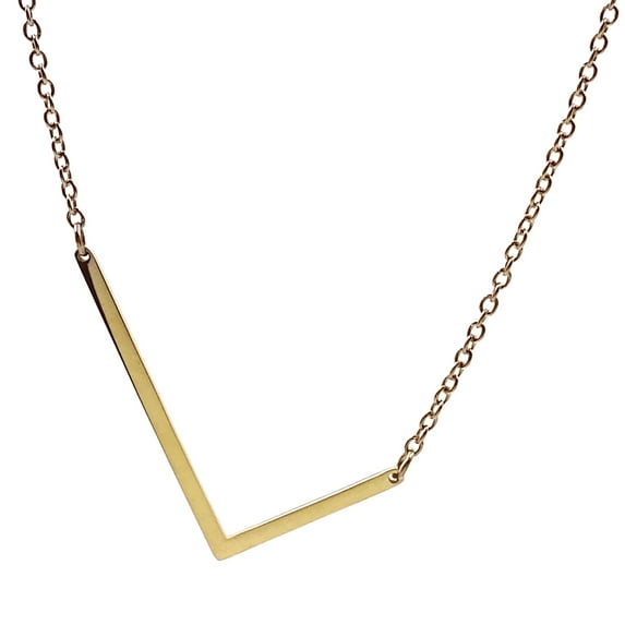 14K Gold Plated Initial Necklace (1in)-Multiple Letters Available