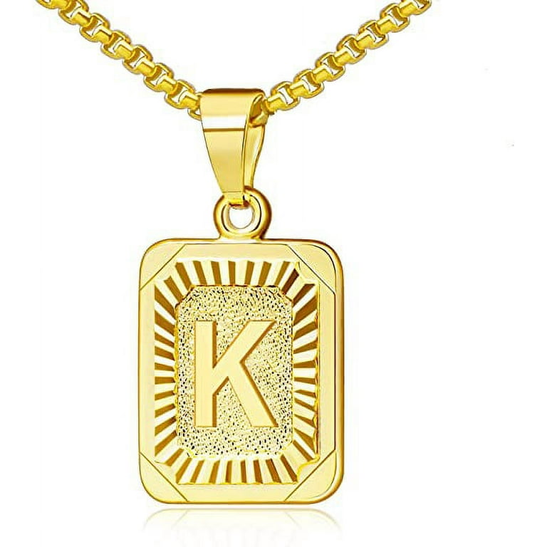 HOT 14k Gold Gold Square Letter Necklace 14k Gold Letter