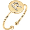 thumbnail image 1 of 14K Gold Plated Initial Ring Stackable Rings for Women | Fashion Rings, 1 of 2