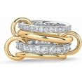 thumbnail image 1 of 14K Gold Plated Interlocked Stackable Rings for Women | Statement Multi Ring Mixed Metals Stack | Cubic Zirconia Two-Toned Stacking Jewelry, 1 of 5
