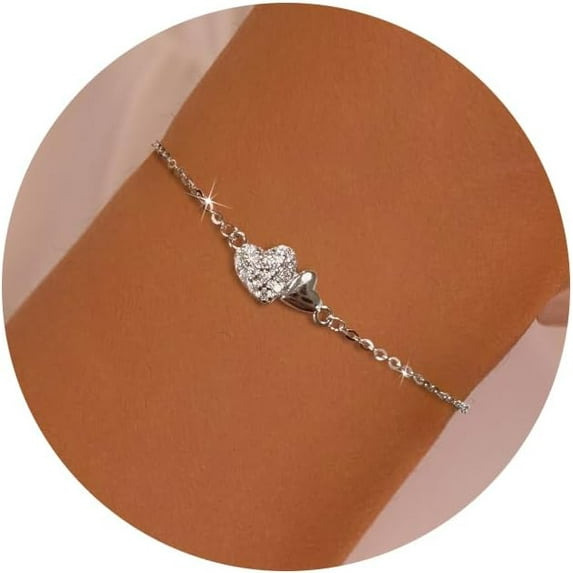 14K Gold Plated Jewish Star of David Bracelet for Women 925 Sterling Silver Star Cubic Zirconia Link Charm Chain Bracelet Jewish Jewelry Birthday Gifts for Friend Daughter Mom