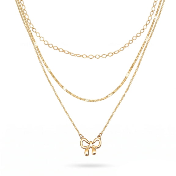 14K Gold Plated Layered Necklaces for Women, Stackable Dainty Chain Choker Set, Trendy Beach Fashion Pendant Jewelry Gift