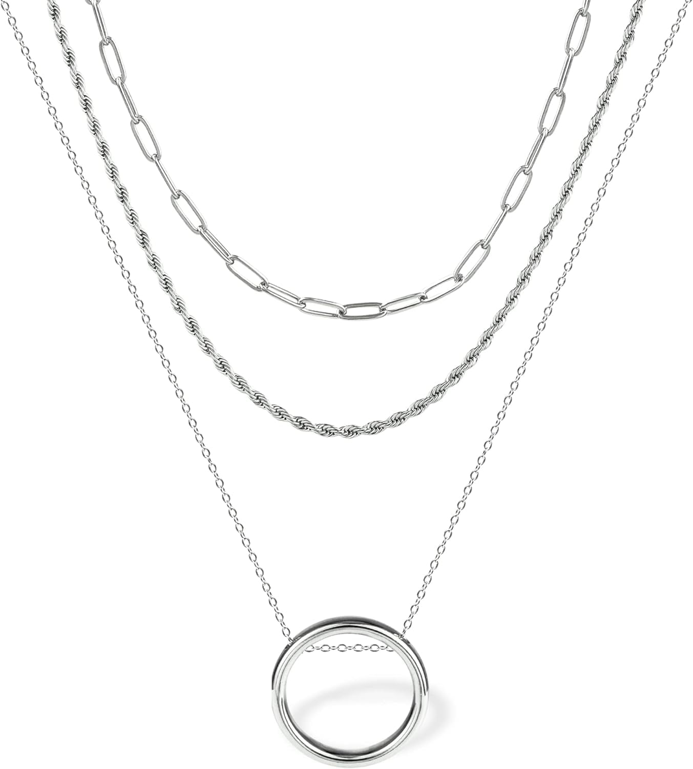 14K Gold Plated Lock Necklace For Women Paperclip Link Chain Padlock