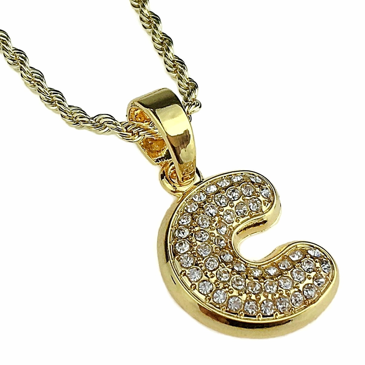 14K Gold Plated Micro Letter C Necklace 24