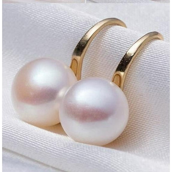 14K Gold Plated Naked IOBI Pearl Bead Hook Earrings for Woman Special Occasions