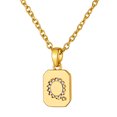 thumbnail image 1 of 14K Gold Plated Necklace for Women Square Cubic Zirconia Initial Q Necklaces for Her Valentine's Day Christmas Birthdady Gift, 1 of 5