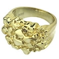 thumbnail image 1 of 14K Gold Plated Over Solid 925 Sterling Silver Nugget Ring Heavy Hip Hop Men Size 10, 1 of 12