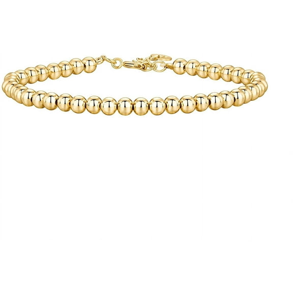 14K Gold Plated Paperclip/Curb/Figaro Chain Adjustable Bracelet for Women