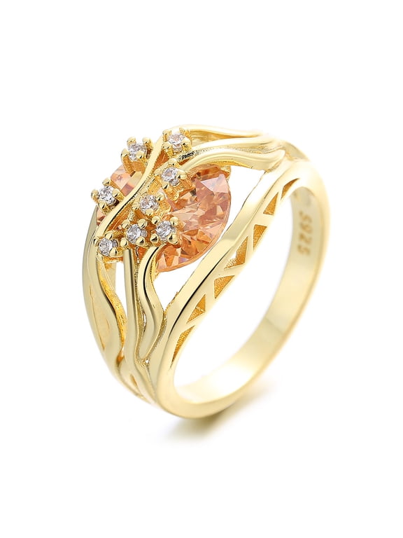 14K Gold Plated Peridot Branch Ring