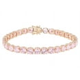 thumbnail image 1 of 14K Gold Plated Pink Sapphire Round Tennis Bracelet pink sapphire birthstone bracelet gemstone jewelry best friend gift, 1 of 3