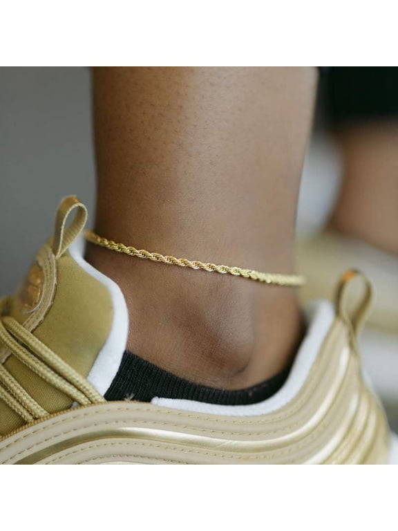14K Gold-Plated Rope Chain Anklet