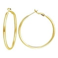 thumbnail image 1 of 14K Gold Plated Silver Hoop Earrings|Lightweight Sterling Silver Hoop Earrings|Big Hoop Earrings for Women Mom 70MM, 1 of 3