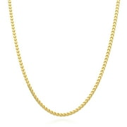 14K Gold Plated Sterling Silver 2.5MM Franco Chain Necklaces, Solid 925 Italy, Next Level Jewelry