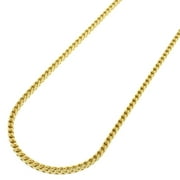 14K Gold Plated Sterling Silver 2MM Franco Box Link Necklace Chains, Gold Chain for Men & Women, Made In Italy, Next Level Jewelry