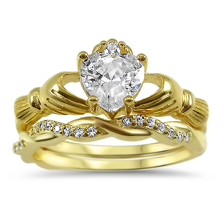 14k-Gold-Plated-Sterling-  Sterling Silver and 14 Karat Gold Plated Ring display picture 1