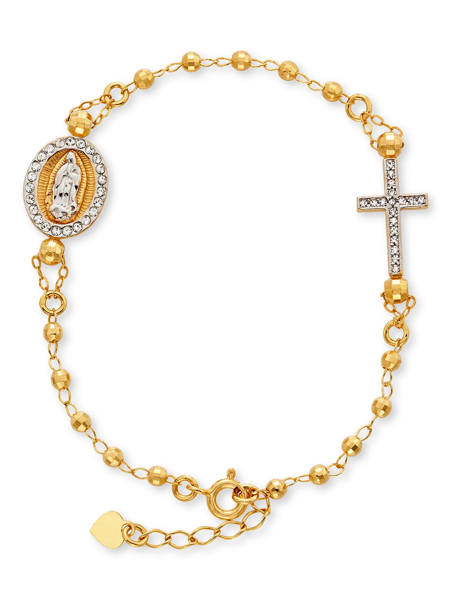 Religious Bracelet Rhinestone Beads Decade Rosary & Jesus Cross | Lourdes  Giftshop