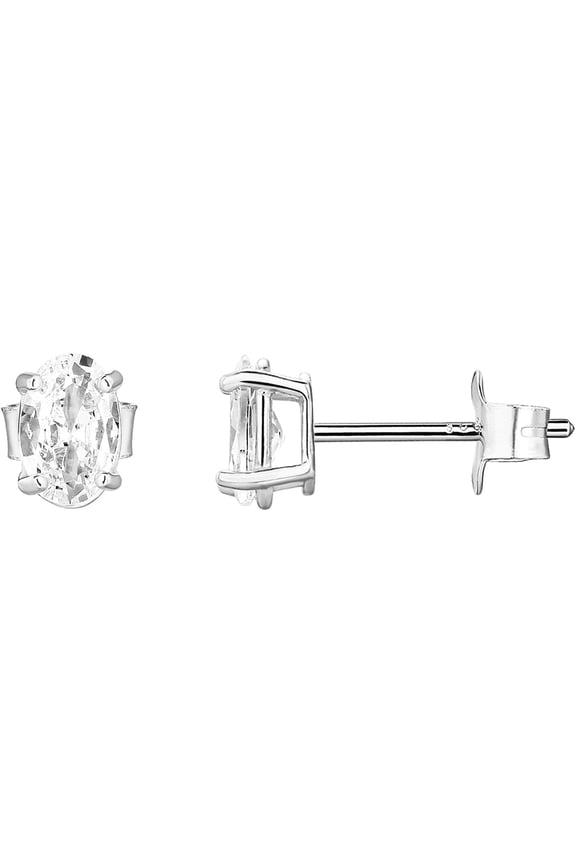 14K Gold Plated Sterling Silver Cubic Zirconia Stud Earrings for Women | Simulated Diamond CZ Earrings