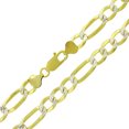 thumbnail image 1 of 14K Gold Plated Sterling Silver Figaro Pave Chain Necklaces 3MM-10.5MM, Solid 925 Italy, Next Level Jewelry, 1 of 6