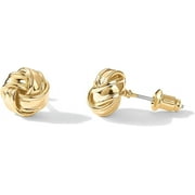 MANGOFEEL 14K Gold Plated Sterling Silver Post Love Knot Stud Earrings | Gold Earrings for Women