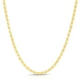 thumbnail image 1 of 14K Gold Plated Sterling Silver Rope Diamond-Cut Link Necklace Chains 1.5MM - 5.5MM, 16" - 30", Gold Rope Chain for Men & Women, Made In Italy, Next Level Jewelry, 1 of 6
