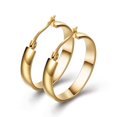 thumbnail image 1 of 14K Gold Plated Thick Flat Edge Hoop Earrings for Women, 1 of 6