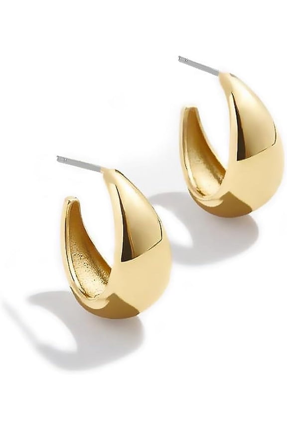 14K Gold Plated Triple Huggie Illusion Stud Earrings | Double Huggie Hoop Earrings For One Hole | Gold Hoop Earrings For Women[Z197]