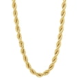 thumbnail image 1 of 14K Gold Plated Twisted Rope Chain Necklace 4mm 22 Inch Unisex, 1 of 5