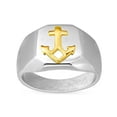 thumbnail image 1 of 14K Gold Polished Anchor on Stainless Steel Octagon Signet Ring Size 10, Nautical Men's Ring Jewelry, 1 of 2
