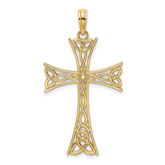 14K Polished Celtic Knot Cross Charm K8360