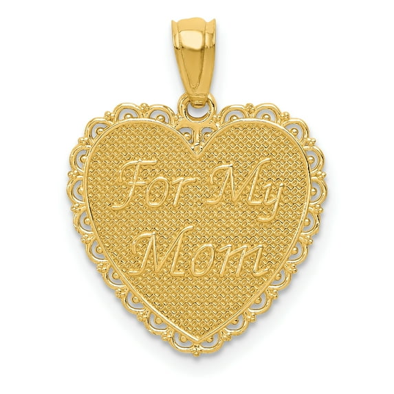14K Gold Polished For My Mom/ Thanks For Everything Pendant
