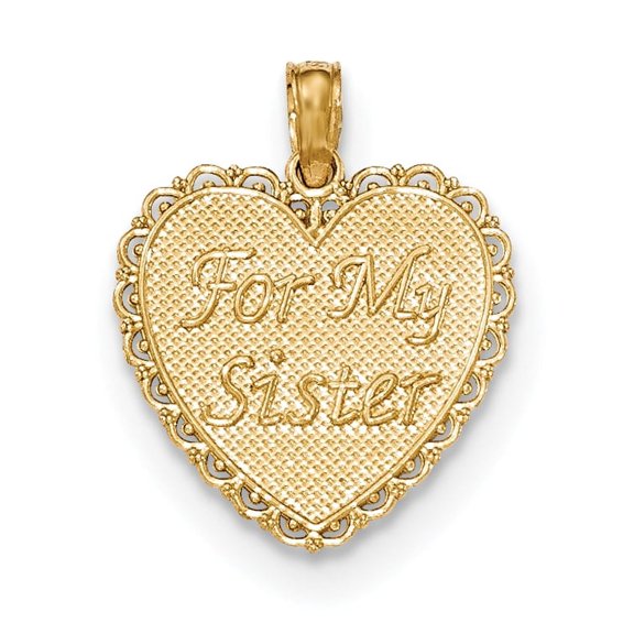 14K Gold Polished For My Sister/We Are Forever Friends Pendant