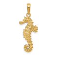 thumbnail image 1 of 14K Gold Polished Open-Backed Seahorse Pendant, 1 of 4