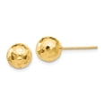 thumbnail image 1 of 14K Gold Polished and Diamond Cut 8MM Ball Post Earrings, 1 of 1