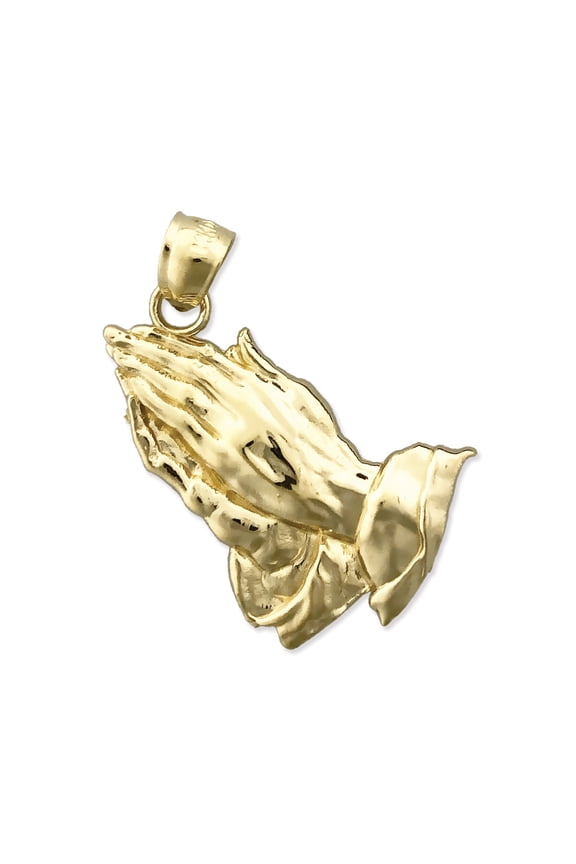 14K Gold Praying Hands Pendant