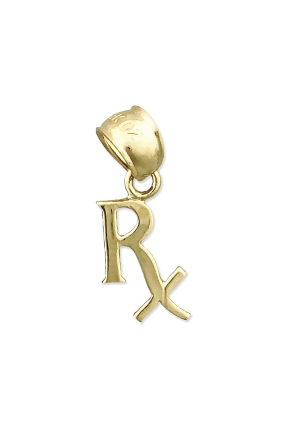14K Gold Prescription Rx Symbol Charm