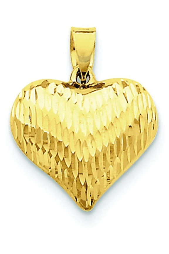 14K Gold Puffed Heart Charm Jewelry FindingKing