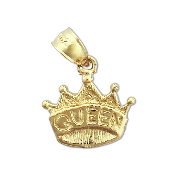 14K Gold Queen Crown Charm