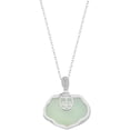 thumbnail image 1 of 14K Gold Real Natural Jade Peace Lock Necklace, Elegant Jade Pendant, Exquisite Jewelry Gift for Wife's Well-being, 1 of 4