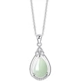 thumbnail image 1 of 14K Gold Real Natural Jade Teardrop Necklace, Traditional Chinese Style Pendant, Elegant Jade Jewelry Gift forHer Blessing, 1 of 5