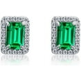 thumbnail image 1 of 14K Gold Rectangular Shape Emerald Stud Earrings for Women,  Elegant Jewelry Piece, Ideal for Women Seeking a Unique and Refined Style, 1 of 7
