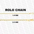 thumbnail image 1 of 14K Gold Rolo Chain Necklace, 16"- 30" Inch, 2mm 2.4mm Thick,, 1 of 3