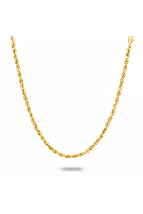 Gold Chain Necklace Collection – 14K Gold Filled Rope Chain for Men and Women – Diamond Cut – 2.1mm, 2.7mm, 3.8mm
