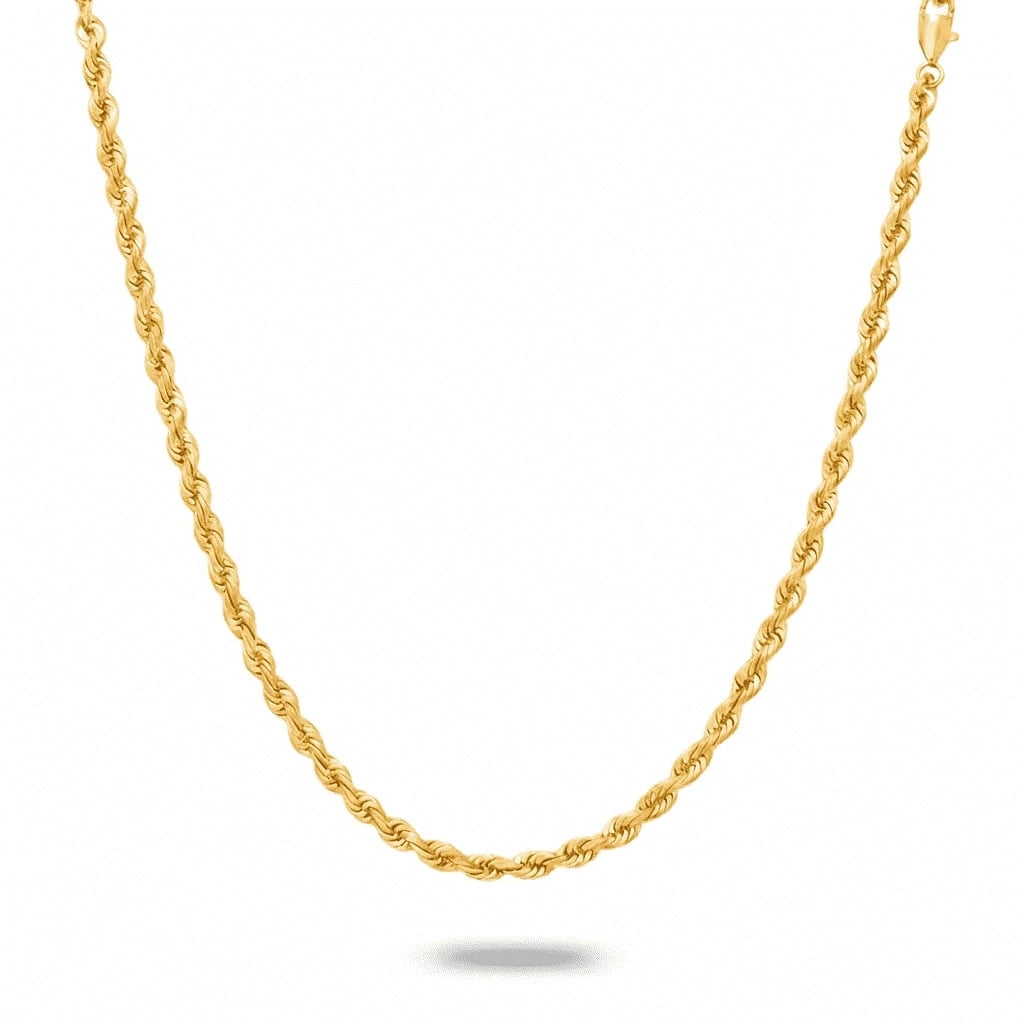 BLING TRAX Gold Chain Necklace Collection – 14K Gold Filled Rope Chain for Men and Women – Diamond Cut – 2.1mm, 2.7mm, 3.8mm