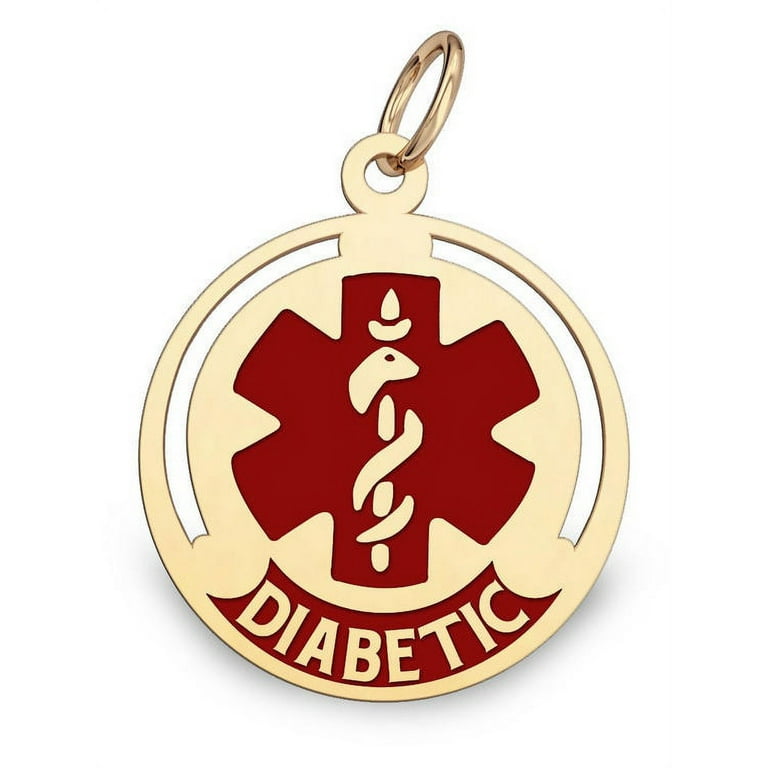 Diabetic Charm Round Sterling Silver - Made in the USA Diabetic Charm Round Sterling Silver - Made in the USA